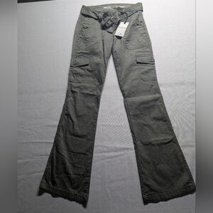 Wallflower Olive Green Cargo Flare Jeans Size 0 NWT